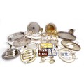 A collection of silver plated items, including an unusual silver plated goblet with inscription 'Ves... 