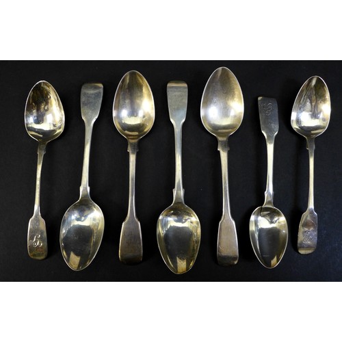 87 - A large selection of Georgian and later silver cutlery, including a set of twelve teaspoons with mat... 