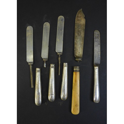 87 - A large selection of Georgian and later silver cutlery, including a set of twelve teaspoons with mat... 