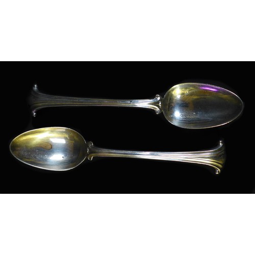 65 - A collection of Victorian and later silver flatware, including a set of twelve teaspoons, Cooper Bro... 