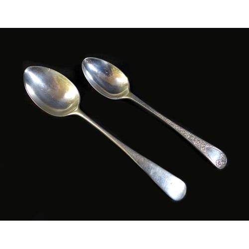 65 - A collection of Victorian and later silver flatware, including a set of twelve teaspoons, Cooper Bro... 