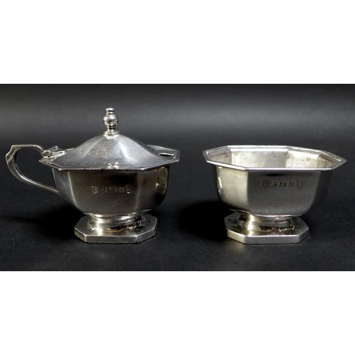 84 - Thirteen Victorian and later silver salts and mustard pots, including a six cauldron style salts, th... 