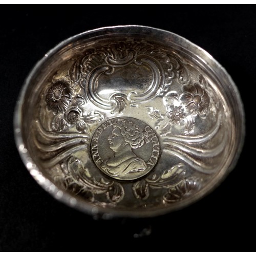 75 - A collection of Queen Anne and later silver, including a Queen Anne bowl from a wine ladle, a/f miss... 