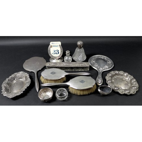 75 - A collection of Queen Anne and later silver, including a Queen Anne bowl from a wine ladle, a/f miss... 