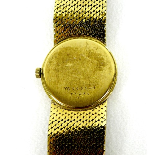 139 - A Bueche-Girod 18ct gold lady's wristwatch, circa 1966, the circular gold dial with black Arabic num... 