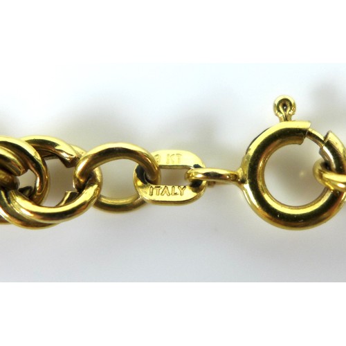 219 - An Italian 9ct gold chain of double rope form, 16.5g, 61cm long.