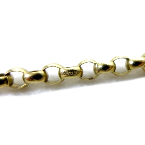 230 - A 9ct gold rolo link chain, maker CL, London import 1991, each link 4mm, 60cm long, 23.3g.