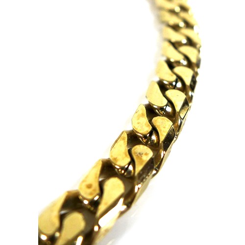 233 - A 9ct gold flat curb chain, 34cm long, 26.4g.