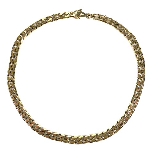 233 - A 9ct gold flat curb chain, 34cm long, 26.4g.