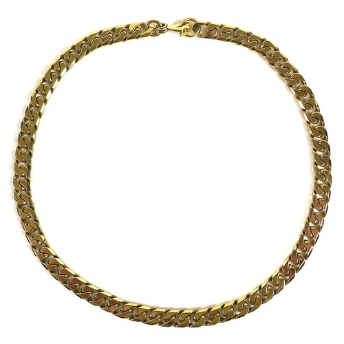 233 - A 9ct gold flat curb chain, 34cm long, 26.4g.