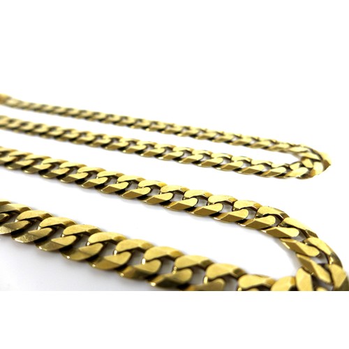 236 - A 9ct gold flat curb link neck chain, 46cm long, 26.0g.