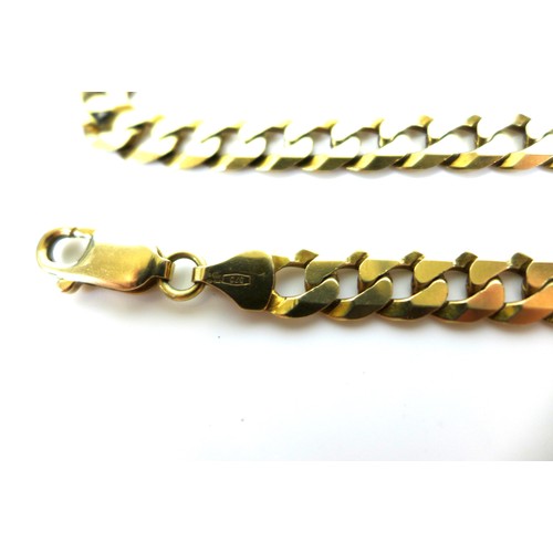 236 - A 9ct gold flat curb link neck chain, 46cm long, 26.0g.