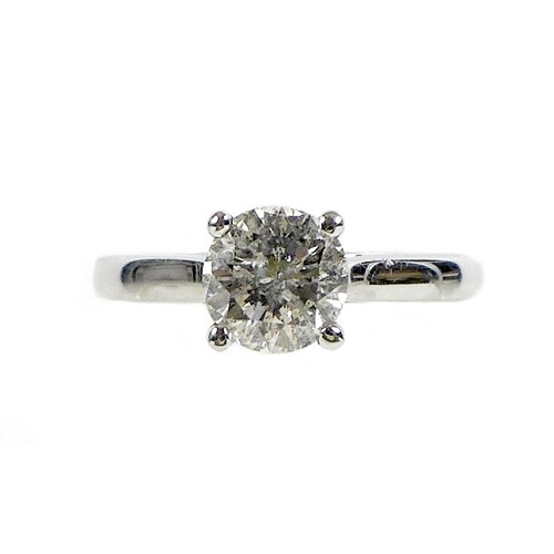 253 - An 18ct white gold and diamond solitaire ring, the brilliant cut stone approximately 1.1ct, 6.6 by 4... 