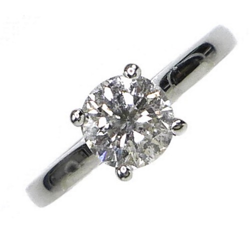 253 - An 18ct white gold and diamond solitaire ring, the brilliant cut stone approximately 1.1ct, 6.6 by 4... 
