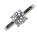 An 18ct white gold and diamond solitaire ring, the brilliant cut stone approximately 1.1ct, 6.6 by 4... 