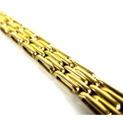 241 - A 15ct gold brick link bracelet, 18.5cm,15.5g.