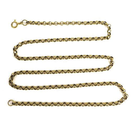 225 - An 18ct gold cable link chain, marked 750 to clasp, 54cm, 10.7g.