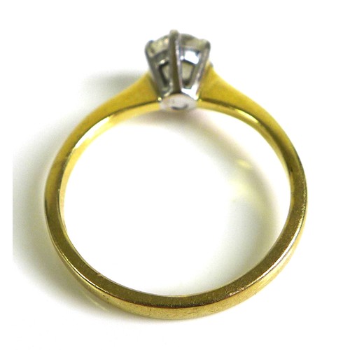 239 - An 18ct gold and diamond solitaire ring, the circular brilliants cut stone in claw mounts, 5.2 by 3.... 