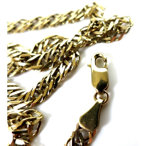 220 - A 9ct gold fine curb link necklace, 37cm, together with a similar bracelet, 18cm, total combined wei... 