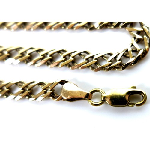 220 - A 9ct gold fine curb link necklace, 37cm, together with a similar bracelet, 18cm, total combined wei... 