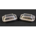 A pair of Edward VIII silver novelty miniature tureens and covers, with decorative edges, the covers... 