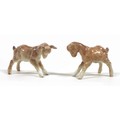 Two Beswick 'Kid' goat figurines, model 1036, tan - gloss, 6.4cm high. (2)