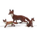 Three Beswick fox figurines, comprising 'Fox- standing', model 1440, red-brown and white - gloss, 6.... 