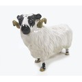 A Beswick Black-Faced Ram, model 3071, black and white - gloss, 8.3cm high with a box.