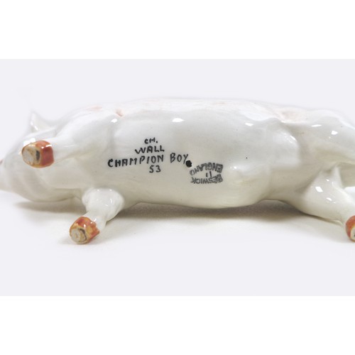 20 - A group of two pig figurines, comprising a Royal Doulton 'Vietnamese Pot-Bellied Piglet', model G213... 