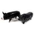 Two pig figurines, comprising a Beswick 'Berkshire Boar', model 4118, black and white - gloss with p... 
