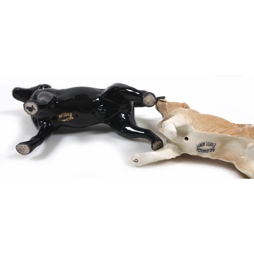 46 - A group of five Beswick dogs, comprising 'Labrador - Small', model 1956, black - gloss, 8.3cm high, ... 