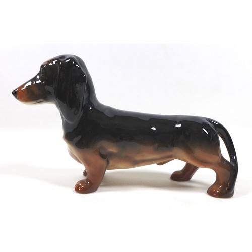 72 - A Beswick 'Dachshund - Standing', model 361, black and tan - gloss,  13.5cm high.