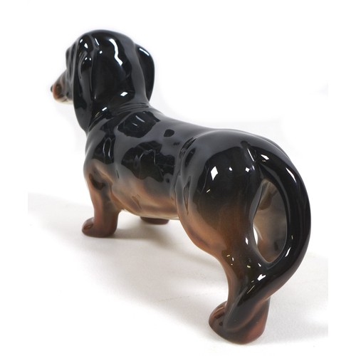 72 - A Beswick 'Dachshund - Standing', model 361, black and tan - gloss,  13.5cm high.