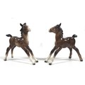 Two Beswick foals, (Large, stretched), First Version, model 836, heads slightly to the right, brown ... 