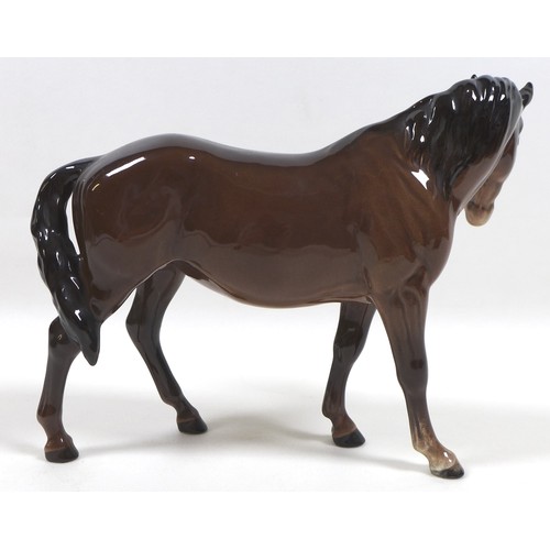 91 - Two Beswick horses, including 'Swish Tail Horse', Second Version, model 1182, brown - gloss, 22.2cm ... 