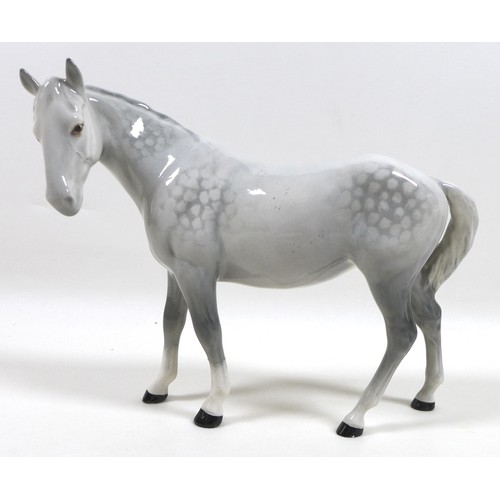 107 - A Beswick figurine modelled as 'Mare (facing left)', model 976, grey - gloss, 17.2cm high, together ... 