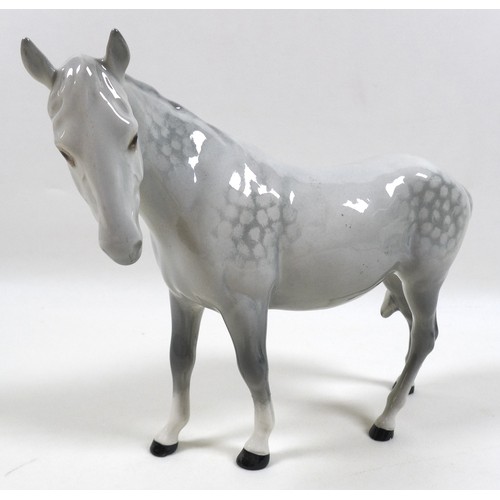 107 - A Beswick figurine modelled as 'Mare (facing left)', model 976, grey - gloss, 17.2cm high, together ... 