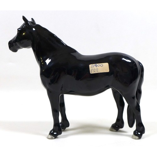 113 - A group of three Beswick horses, including 'Hackney - Black Magic of Nork', model 1361, black - glos... 