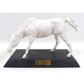 A Beswick horse figurine 'Spirit of Nature', model 2935, white - matt colourway on black plinth, 14c... 