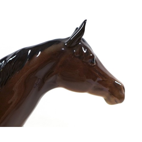 127 - A Beswick 'Large Racehorse' figurine, model number 1564, brown - gloss, 28.5cm high.