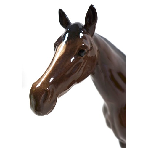 127 - A Beswick 'Large Racehorse' figurine, model number 1564, brown - gloss, 28.5cm high.