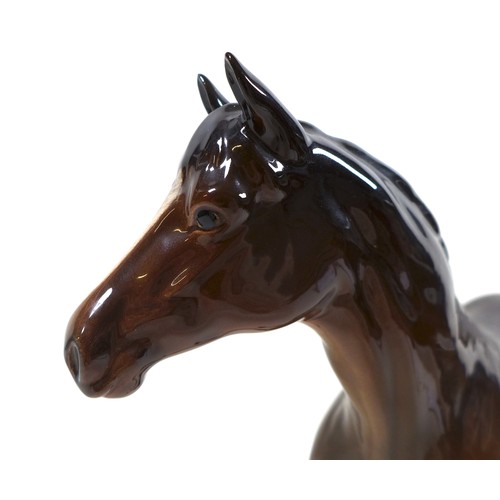 128 - A Beswick 'Large Hunter' horse figurine, First Version, model 1734, brown - gloss, 28.5cm high.