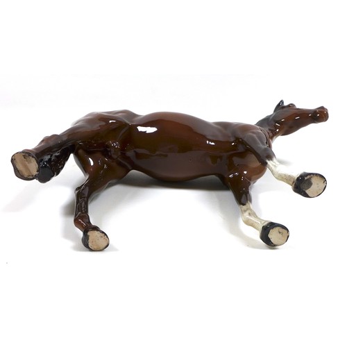 128 - A Beswick 'Large Hunter' horse figurine, First Version, model 1734, brown - gloss, 28.5cm high.