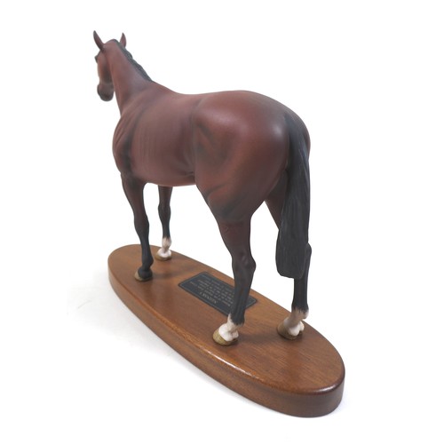 130 - A Beswick 'Nijinsky' horse figurine, from the 'Connoisseur Horses' series, model 2345, on wooden pli... 