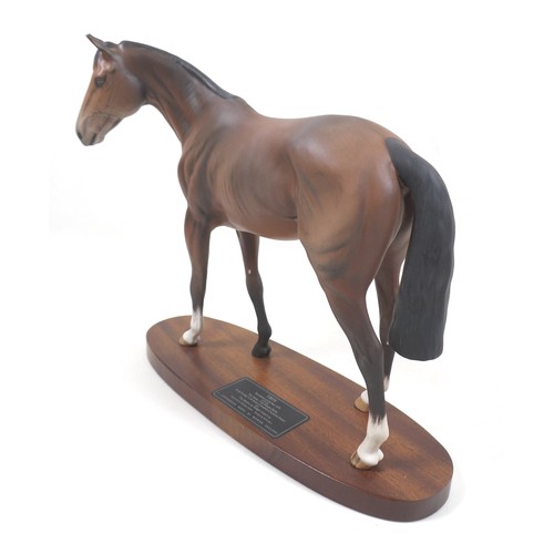 132 - A Beswick 'Troy' horse figurine, from the 'Connoisseur Horses' series, model 2674, on wooden plinth ... 