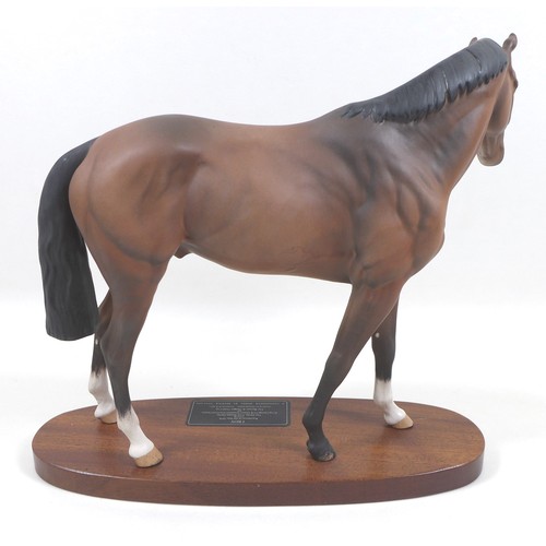 132 - A Beswick 'Troy' horse figurine, from the 'Connoisseur Horses' series, model 2674, on wooden plinth ... 