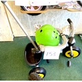 A Sunbeam Chuckles Trike (for approx 2 - 3 year olds), with push along handle, together with a Kiddi... 