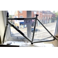 An Apache Race-Lite white and black painted bike frame only.