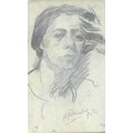 Ronald Ossory Dunlop (Irish, 1894–1973): pencil sketch portrait of Jean Shepeard, signed later in bl... 