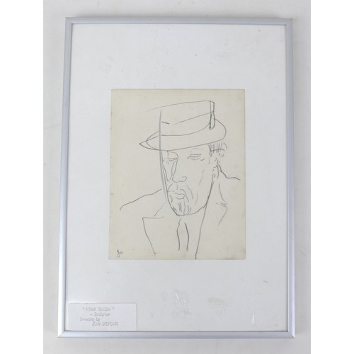 13 - Jean Shepeard (British, 1904-1989): pencil portrait of the sculptor Frank Dobson (1886-1963), signed... 